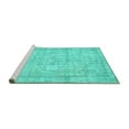 thumbnail image 2 of Ahgly Company Machine Washable Indoor Square Abstract Turquoise Blue Contemporary Area Rugs, 7' Square, 2 of 4