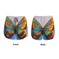 thumbnail image 3 of Pofeuu Oil Painting Beautiful Butterfly Print Women's Athletic Shorts Running Workout Shorts Tummy Control Quick Dry Gym Shorts with Pockets Double layer sports shorts-X-Large, 3 of 7