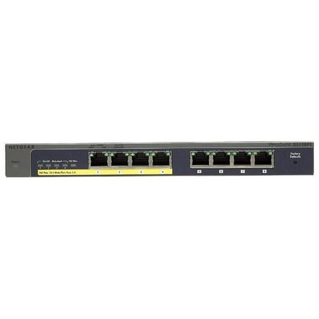 NETGEAR - 8-Port 10/100/1000 Mbps Gigabit Smart Managed Plus Switch - Black