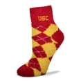 thumbnail image 1 of For Bare Feet NCAA Argyle Fuzzy Sleep Socks-USC-Medium, 1 of 3