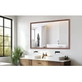 thumbnail image 2 of Knubmt Rectangle Decorative Large Vanity Mirror Aluminum Frame Wall Mirror for Bathroom, Living Room, Bedroom, Brown, 60"x40", 2 of 10