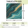 thumbnail image 2 of Teal Gold Marble Pattern Square Fitted Tablecloth with Elastic Edge,Square Table Cover,Washable Elastic Table Cover for Home Kitchen Party Decor 34"x34", 2 of 6