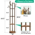 thumbnail image 4 of Rotary Coat Rack Stand with 8 Hooks, Bamboo Wood Coat Tree for Clothes/Bags/Hats, Large Coat Rack Freestanding for Entryway (Brown_triangle), 4 of 7