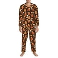 thumbnail image 3 of Vsdgher Christmas Gingerbread Cookies Mens Pajama Set, Soft Warm Long Sleeve Sleepwear, Cozy Button-Down Pjs for Men-, 3 of 7