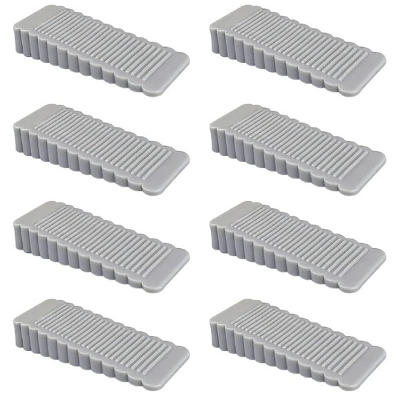 Oksdown 8 Pack Bouchon de Porte en Caoutchouc Gris Mince et Petit Antidérapant en Silicone Doux pour Intérieur Placard Douche Cuisine Sol