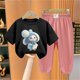 thumbnail image 2 of Odeerbi 2-12 Años Niño Niña Conjunto de Verano Camiseta de Manga Corta de Algodón Ice Silk Pantalón de Chándal Conjunto de Dos Piezas de Ropa Interior Estampada, 2 of 4
