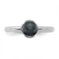 thumbnail image 4 of 925 Sterling Silver Stack Exp. Polished Black FW Cultured Pearl Ring Size: 10; for Adults and Teens; for Women and Men, 4 of 5