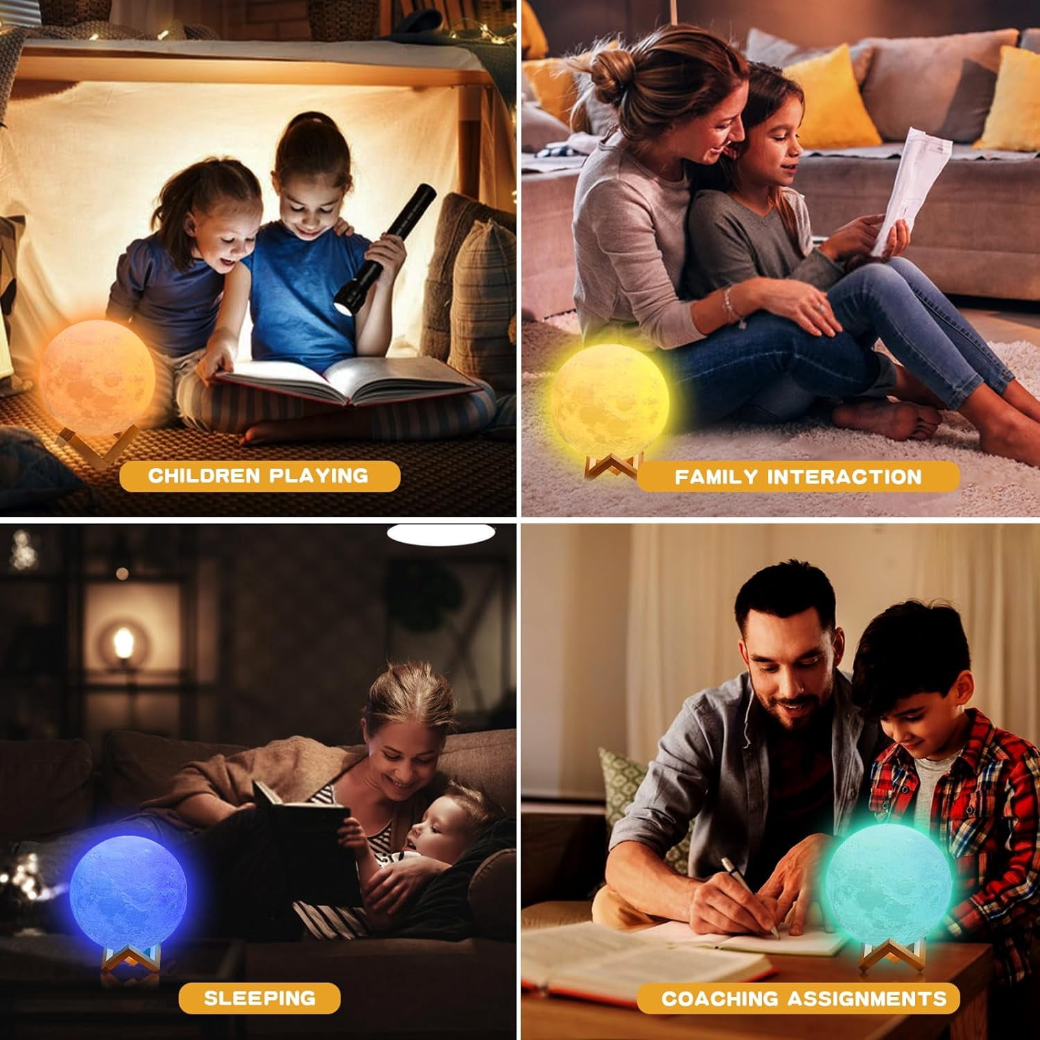 Rechargeable Moon Lamp for Adult Kids 5.9inch, 3D Moon Lights for Bedroom, Unique Valentine Gifts for Her, Suitable as Kids Night Lights Bedroom Decorations