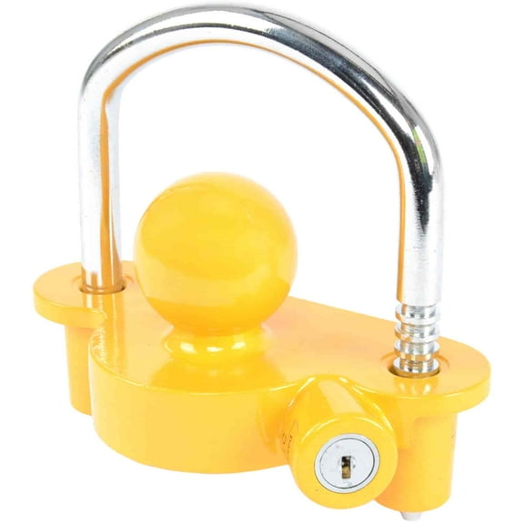 JEGS 96022 Trailer Tongue Lock Rust & Corrosion Resistant Heavy-Duty Yellow Cast