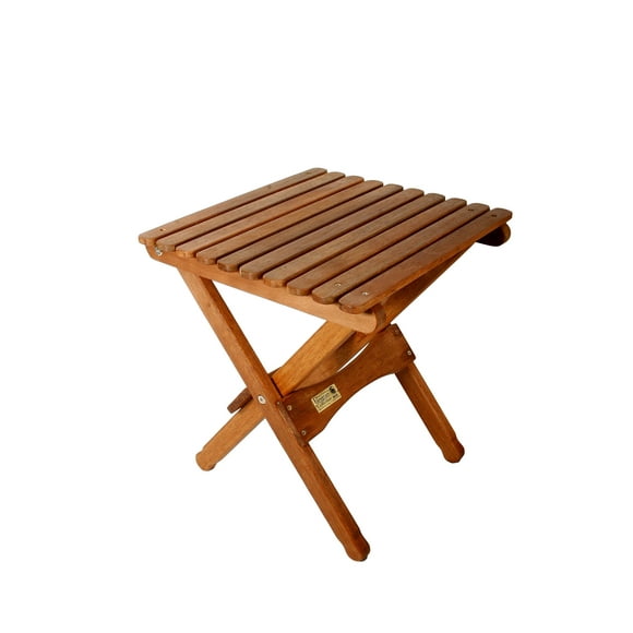 BYER OF MAINE - Pangean Folding Wooden Table, Hardwood Portable Table for Deck, or Camping, Use Indoors or Outdoors - 18" H x 16" W x 16" D