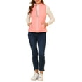 thumbnail image 3 of Allegra K Women's Stand Collar Lightweight Gilet Quilted Zip Vest, 3 of 7
