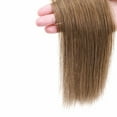thumbnail image 6 of Benehair Clip in 100% Remy Human Hair Extensions Hair Pad Invisible Hairpiece Topper Thickened Soft Thin Hair Brown, 6 of 10