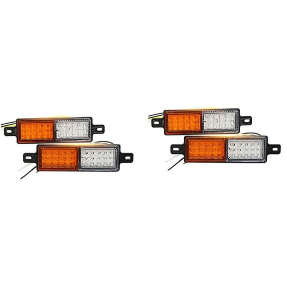 4Pcs 12V 30 LED Car Truck Bull Bar Light Bullbar Front Bumper Light Front Indicator Park Lamp Signal Bulb Trailer,4 x Front LED Indicator Park Light,amber&white
