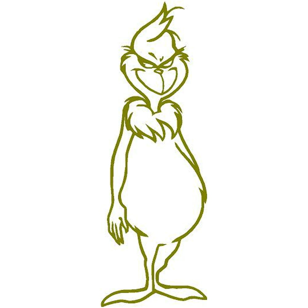 Grinch Silhouette Wall Decal Dr. Seuss Vinyl Stickers 20"x10