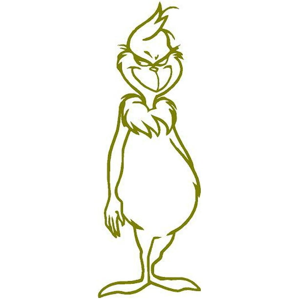 Grinch Silhouette Wall Decal - Dr. Seuss Vinyl Stickers 20&quot;x10