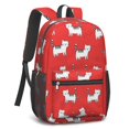 thumbnail image 2 of White Cat and Dot Red Pattern 17" Waterproof Oxford School Backpacks for Teens, S-Shape Padded Straps, for School, Travel, Hiking, Camping, 2 of 5