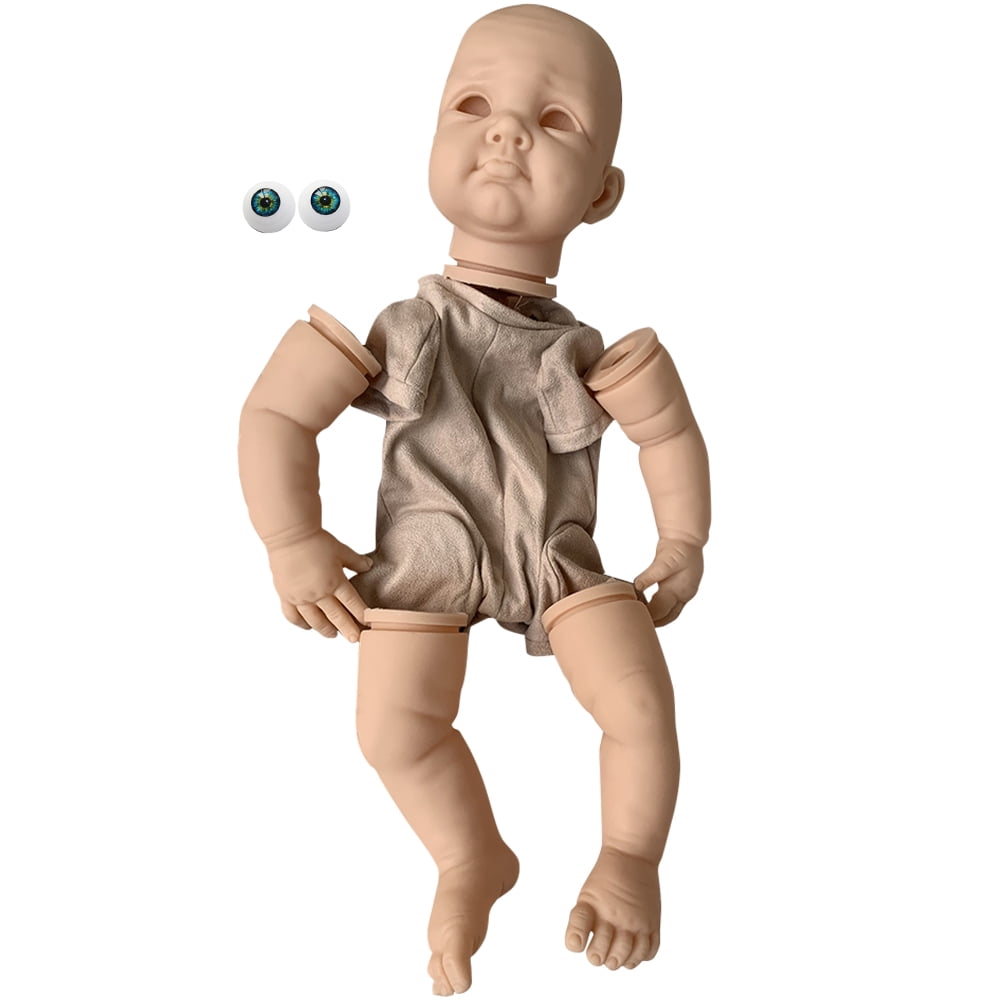 New Unpainted Reborn Kit with Head 3/4 Arms Legs 22'' Soft Vinyl Blank Doll Kits 