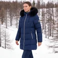thumbnail image 5 of Women's Winter Coats Waterproof Windproof Warm Thicken Hooded Puffer Jacket, Navy 3XL, 5 of 8