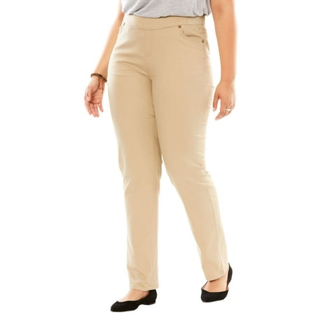 - Woman Within Plus Size Straight Leg Smooth Waist Jean
