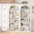 thumbnail image 4 of Homfa 6-Tier Bookcase with Arched Top and Pilasters, 72.8" H Accent Bookcase with Bark Grain Texture, White, 4 of 8