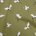 thumbnail image 1 of oneOone Rayon Olive Green Fabric Bird Sewing Craft Projects Fabric Prints By Yard 56 Inch Wide, 1 of 4