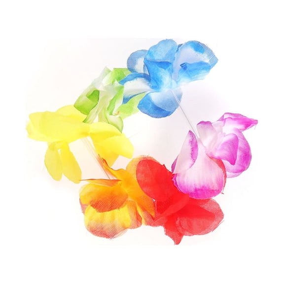 FRCOLOR 40cm Hawaii Tropical Hula Grass Dance Skirt & Bra & Flower Bracelets & Headband & Necklace Set (Red)