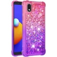 thumbnail image 3 of Samsung Galaxy A01 Core Case,Creativity Clear Gradient Quicksand Glitter Flowing Liquid Floating TPU Case Bling Diamond Sparkle Cover for Samsung Galaxy A01 Core JB Pink Mauve, 3 of 14