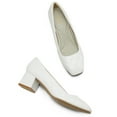 thumbnail image 4 of BURUDANI Women's Heels Chunky Block Heels Square Closed Toe Low Heels Dress Shoes Comfortable Wedding Party Office Pumps Shoes SDPU2218W, 4 of 5