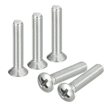 

M5x25mm Oval Head Phillips Machine Screws 50 Pack 304 Stainless Steel Slightly Raised Countersunk Head Screws