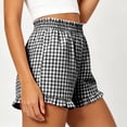 thumbnail image 4 of Tumotour Summer Board Shorts for Women'S Ruffled High Waist Plaid Athletic Workout Shorts Wide-Leg Pants Side Pockets, 4 of 7