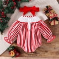 thumbnail image 7 of FYEGRE Girls Long Sleeve Christmas Cartoon Embroidered Pullover Romper Bodysuit with Headband Outfit Set Red 6-12 Months, 7 of 7