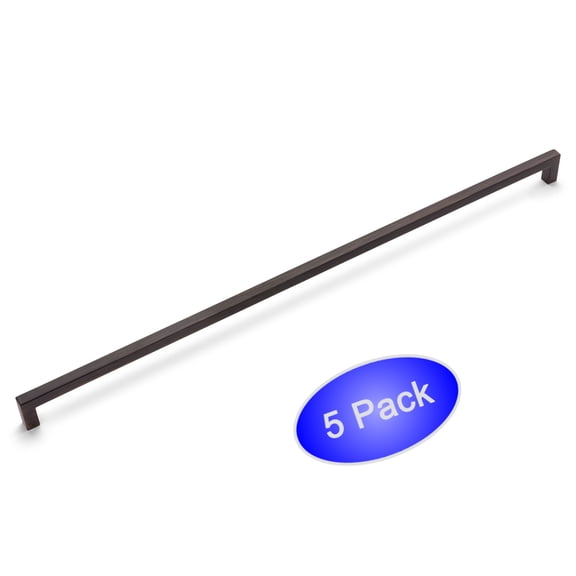 5 Pack - Cosmas 14777-448ORB Oil Rubbed Bronze Modern Cabinet Hardware Handle Pull - 17-5/8" Inch (448mm) Hole Centers