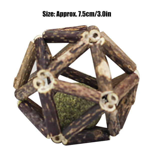 Juguetes para gatos, bola de madera de hierba gatera Silvervine, bola de madera de hierba gatera, bola de hierba gatera para gatos, rendimiento confiable Jadeshay A