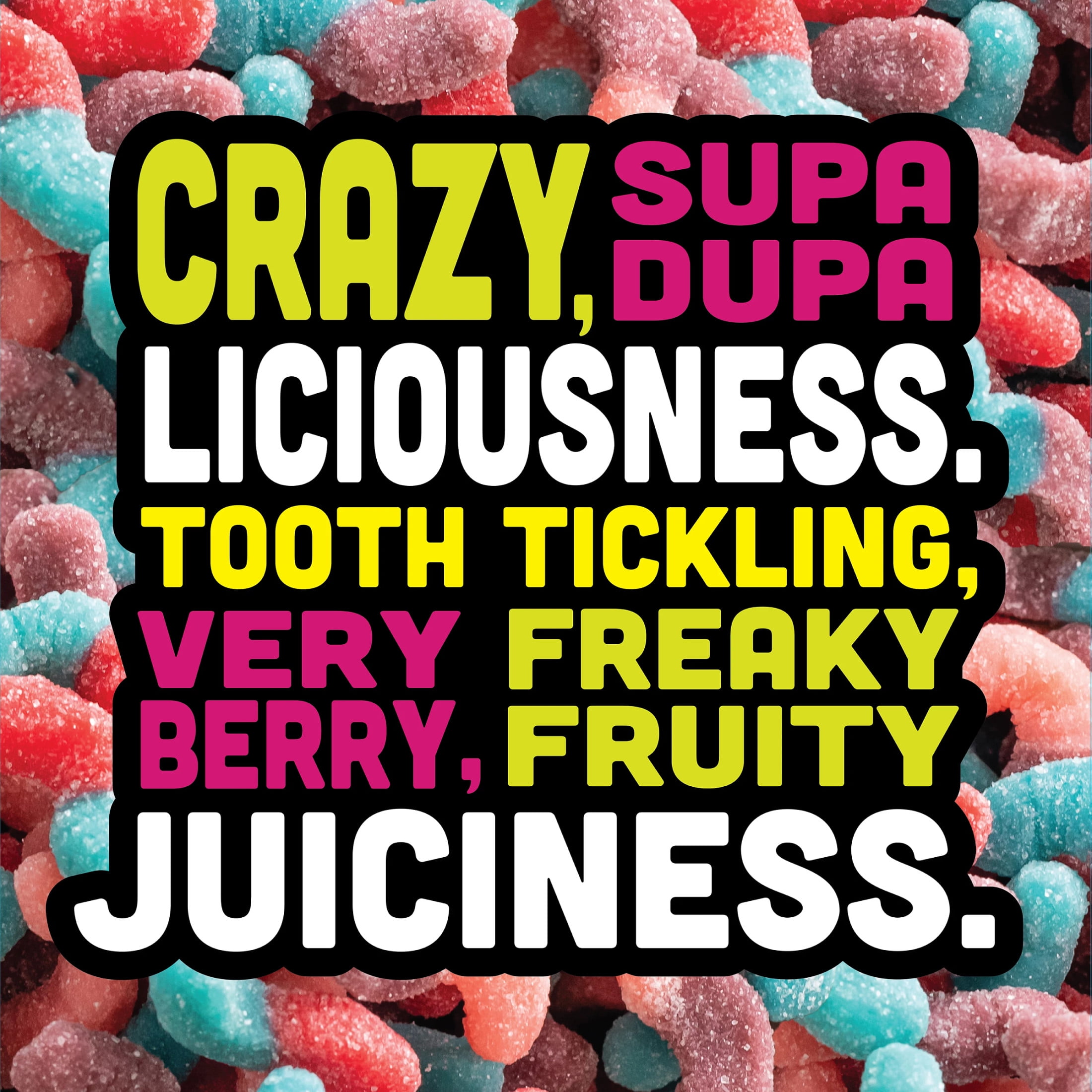 Trolli Sour Brite Crawlers, Candy, Very Berry, Sweet and Sour, Gummy Worms, 14 oz (Pack of 6)