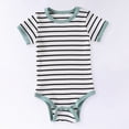 thumbnail image 5 of Baby Onesies Boy Unisex Baby Boy Girl Striped Romper Waffle Short Sleeve Bubble Oversized Romper Bodysuit Summer Onesie Clothes, 5 of 6