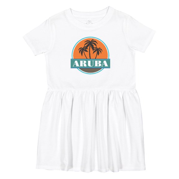 Inktastic Aruba Vacation Sunset Girls Toddler Dress