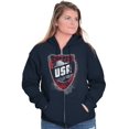thumbnail image 3 of Soccer Player USA American Nation Zip Up Hoodie Men's Women's Brisco Brands X, 3 of 6