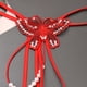 thumbnail image 3 of Gibobby Verano calzoncillos adelgazantes Tanga masaje con cuentas bordadas para mujer, calzoncillos lentejuelas gama abierta tiro bajo（Rojo，Talla única), 3 of 4
