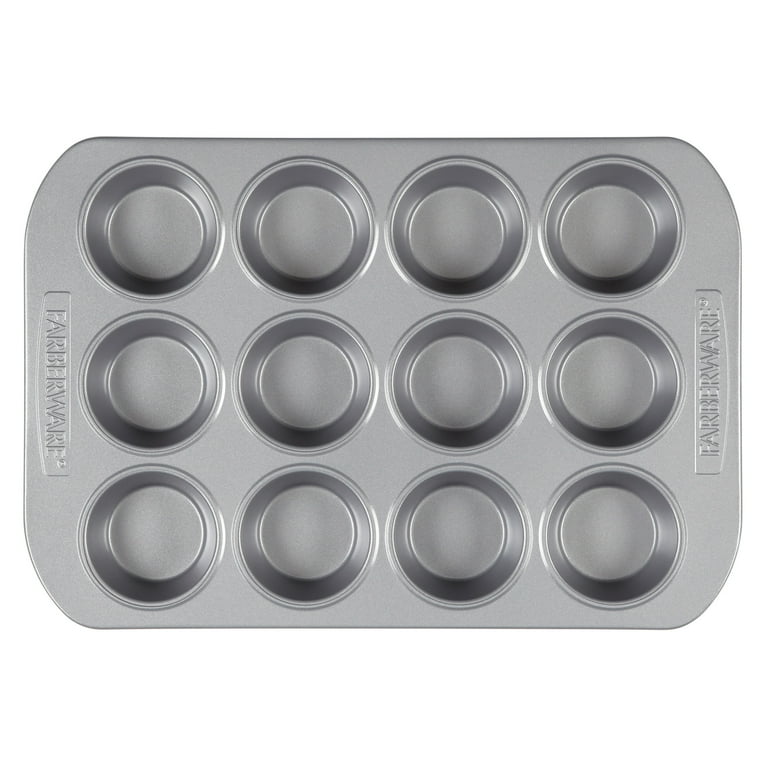 Farberware Nonstick Bakeware 12-Cup Muffin Pan Gray