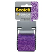 Scotch Expressions Packaging Tape, 1.88" x 500", Purple Floral Pattern
