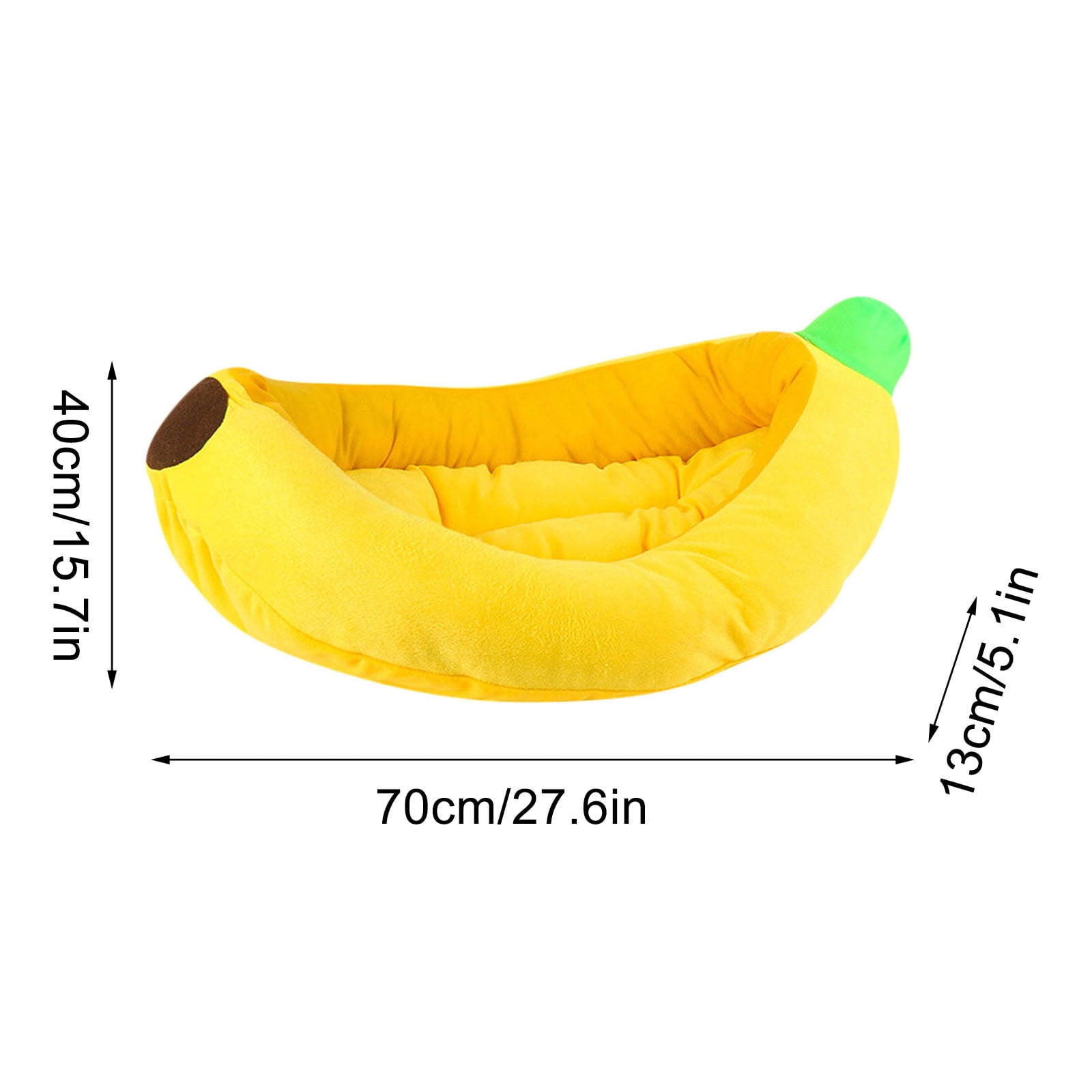 Banana Pet Bed, Washable Warming Plush Cat Bed Indoor Small Cat Dog House Calming Cat Mat Cozy Puppy Sleeping Bed All Season Pet Supplies with Removable Cushion