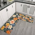 thumbnail image 2 of Pioneer Flower Floral Print Pattern Kitchen Rugs Sets Of 2,Anti Fatigue Kitchen Mat Rugs Non Slip Washable,Decorative Kitchen Floor Mats for Kitchen,Sink,Laundry,17"x30"+17"x47", 2 of 7
