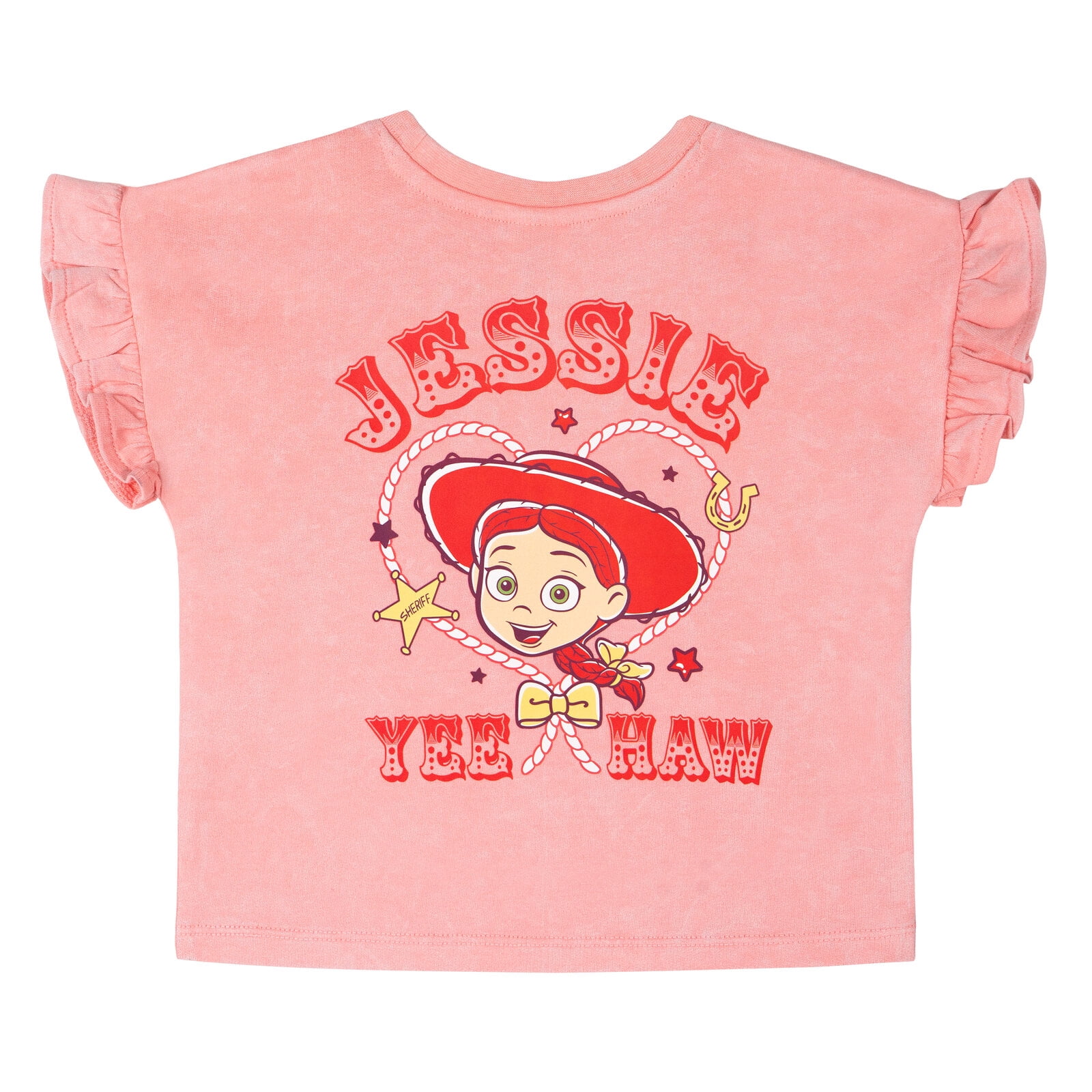 Disney Toy Story Toddler Girls' Short Sleeve Graphic T-Shirt and French Terry Shorts Set Pink Optic Wash Jessie