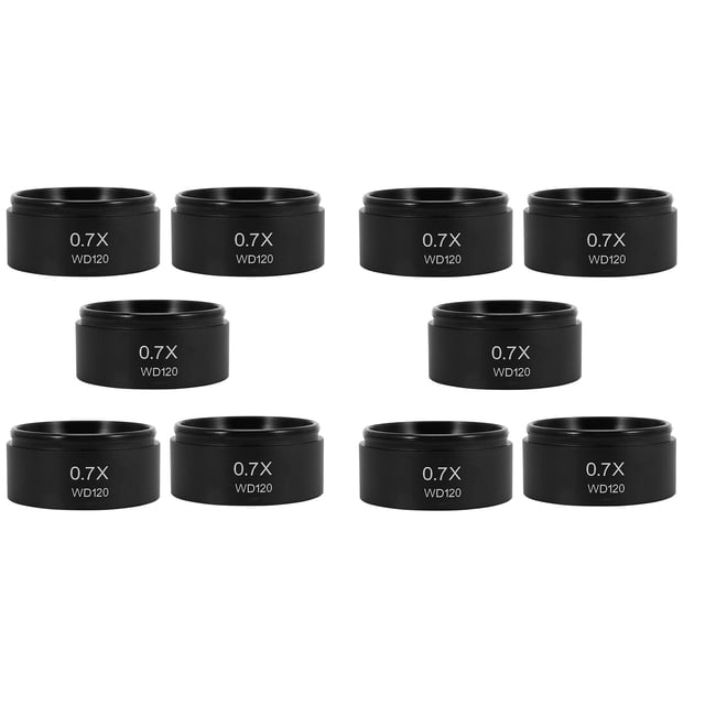 10X WD120 0.7X Microscopio Estéreo Trinocular Lente Objetivo Auxiliar Lente Barlow Rosca de 48 mm