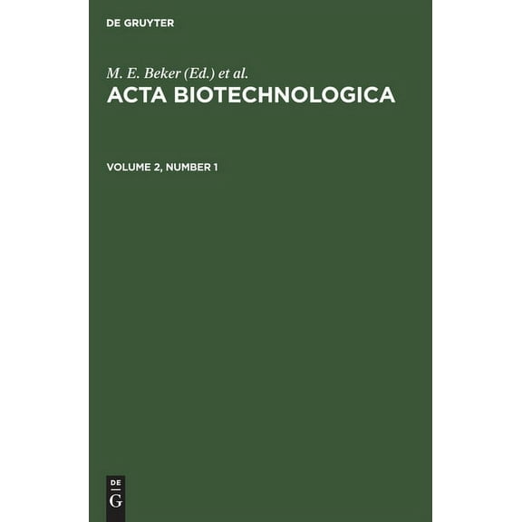 Acta Biotechnologica (Hardcover)