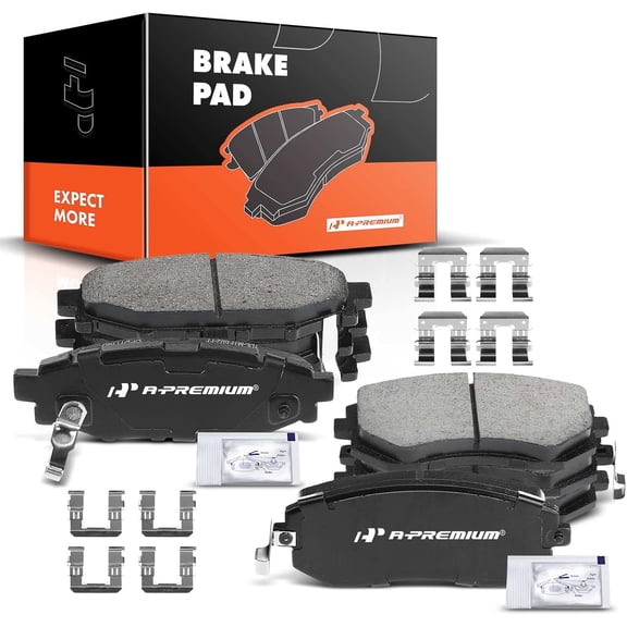 A-Premium Front and Rear Ceramic Brake Pads Set Compatible with Subaru Models - Forester 2009-2013 2.5L, Impreza 2008-2011/2013, Legacy/Outback 2005-2013, with Hardware, 8-Pack