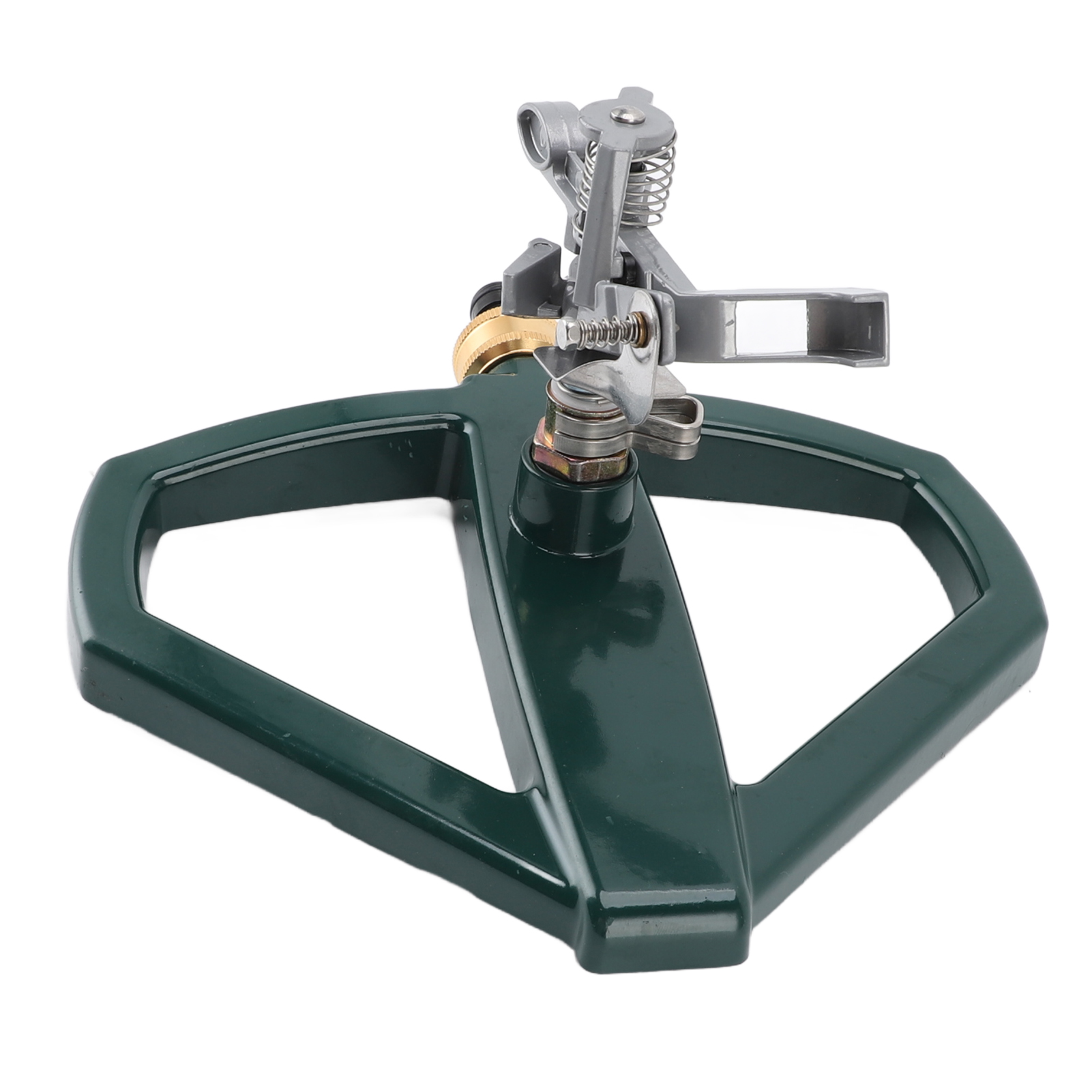 Xirurus Rotating Sprinkler for Yard Lawn 360 Degree Rotation Adjustable Large Area Coverage Automatic Garden Irrigation System with Heavy Duty Zinc Alloy Metal Base, Silver (9.1 in / 23 cm)