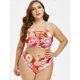 thumbnail image 2 of Además impresión étnico Tamaño del enrejado Corte de baño bikini Rosegal Camisetas sin mangas de talla grande, 2 of 5