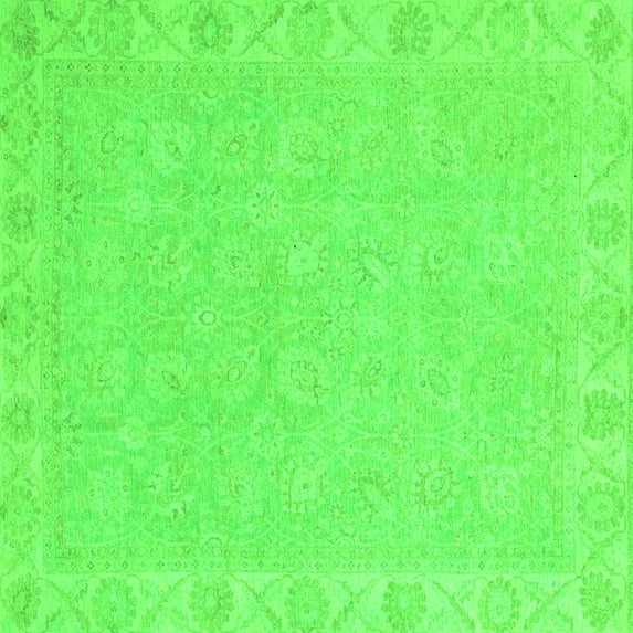 Ahgly Company Indoor Square Abstract Green Modern Area Rugs, 8' Square