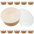 20pcs Disposable Kraft Paper Bowls Fruit Salad Bowl Food Packaging